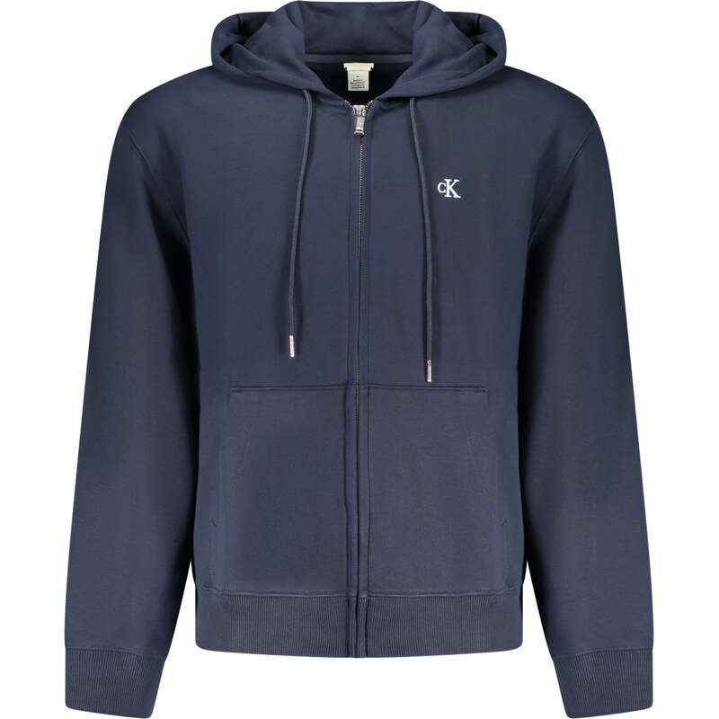 CALVIN KLEIN MENS BLUE ZIP-UP SWEATSHIRT