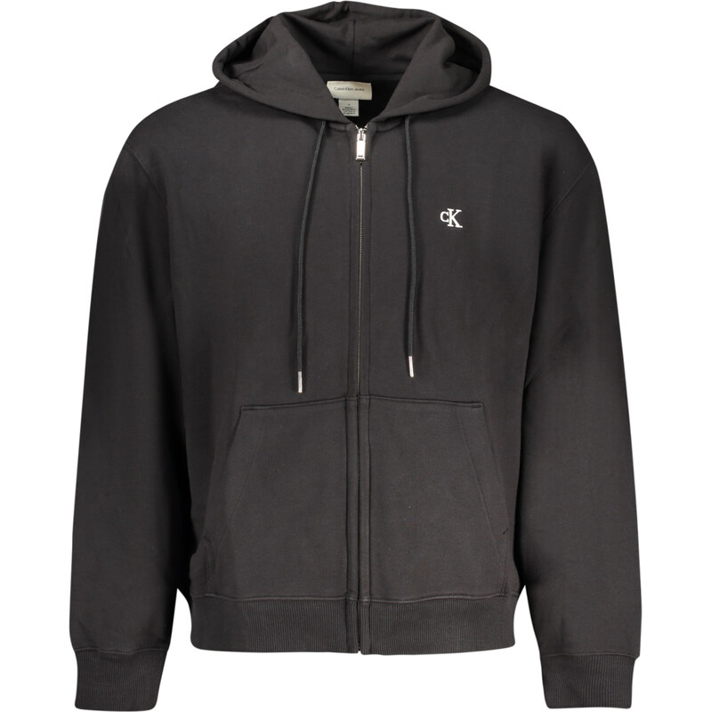 CALVIN KLEIN MENS BLACK ZIP-UP SWEATSHIRT