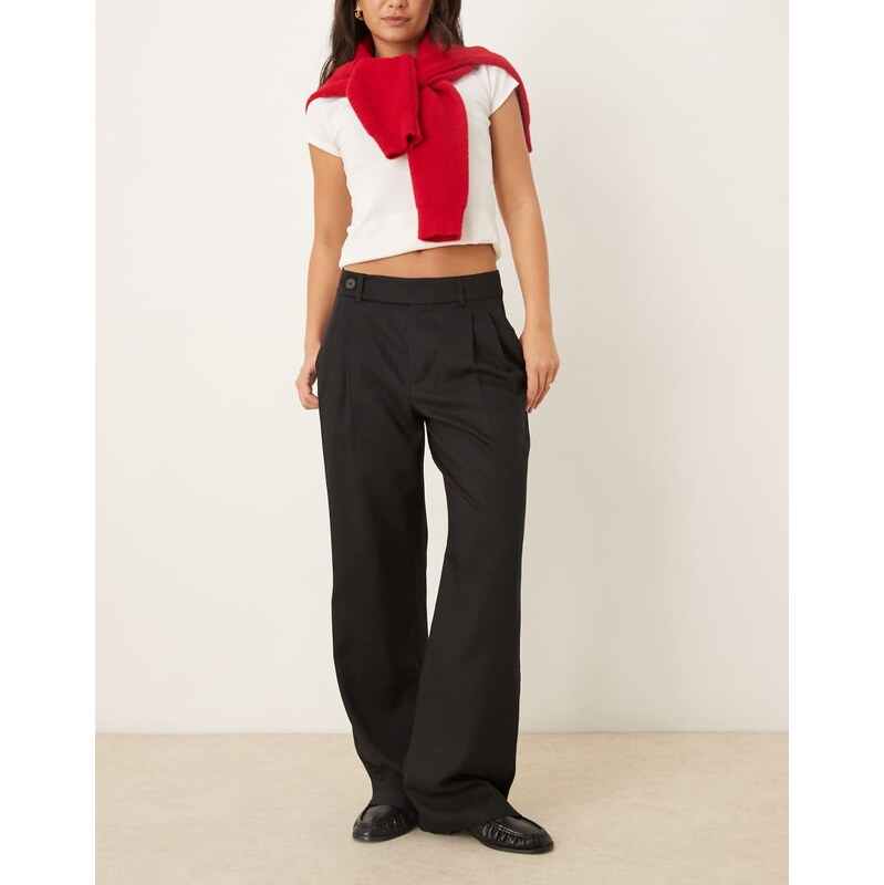 ASOS DESIGN wool blend tailored low rise relaxed straight leg