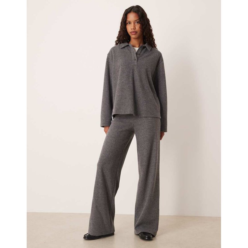 ASOS DESIGN supersoft trousers co ord in grey-Brown