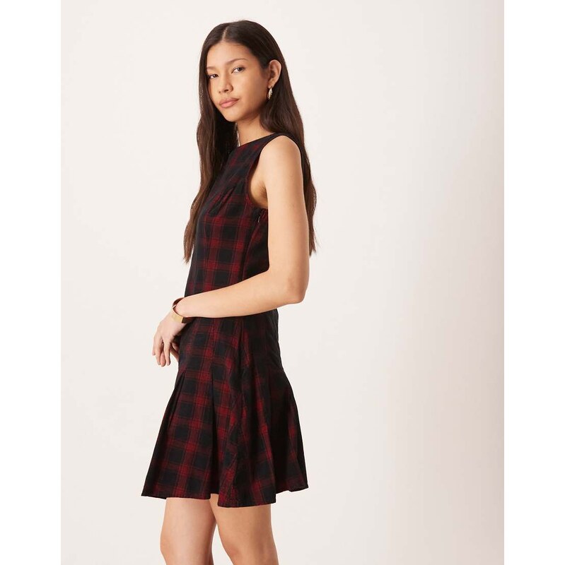 Nobodys Child Merida tailored pleated skirt pinafore mini dress