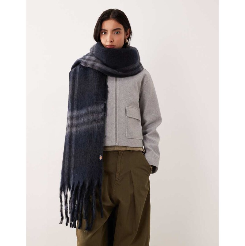 Dickies oversized scarf in dark navy and black 110062541