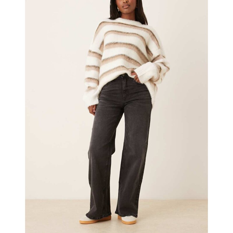 JDY Felina high waist wide leg jeans in dark grey 110062549