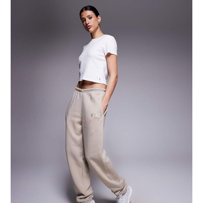 Kaiia Tall cotton blend cuffed joggers in stone-Neutral 110840105