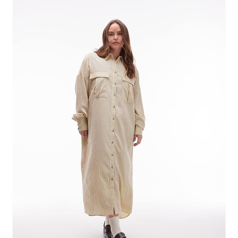 ASOS Curve ASOS DESIGN Curve relaxed shirt maxi dress with