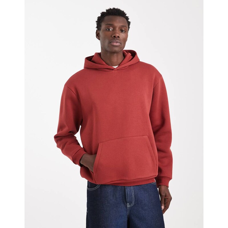 ASOS DESIGN essentials relaxed fit hoodie in red