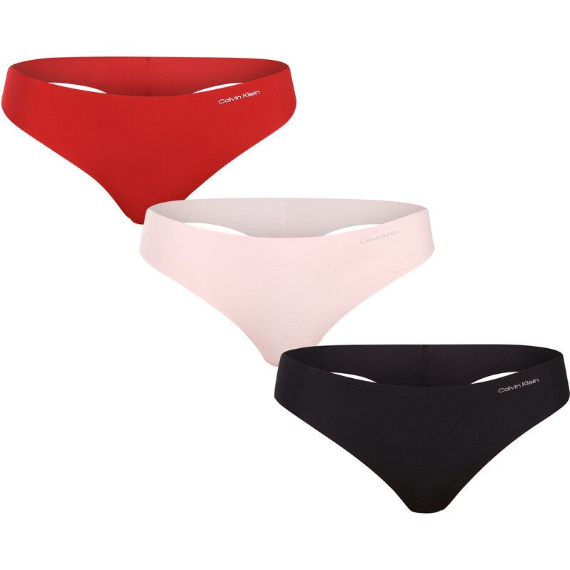 3PACK dámská tanga Calvin Klein bezešvá vícebarevná (QD3558E 31O) 110125652