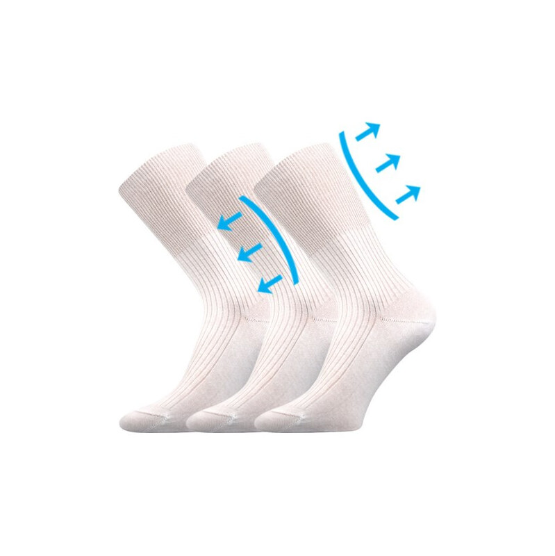 3PACK ponožky Lonka medicine bílé (Zdravan)