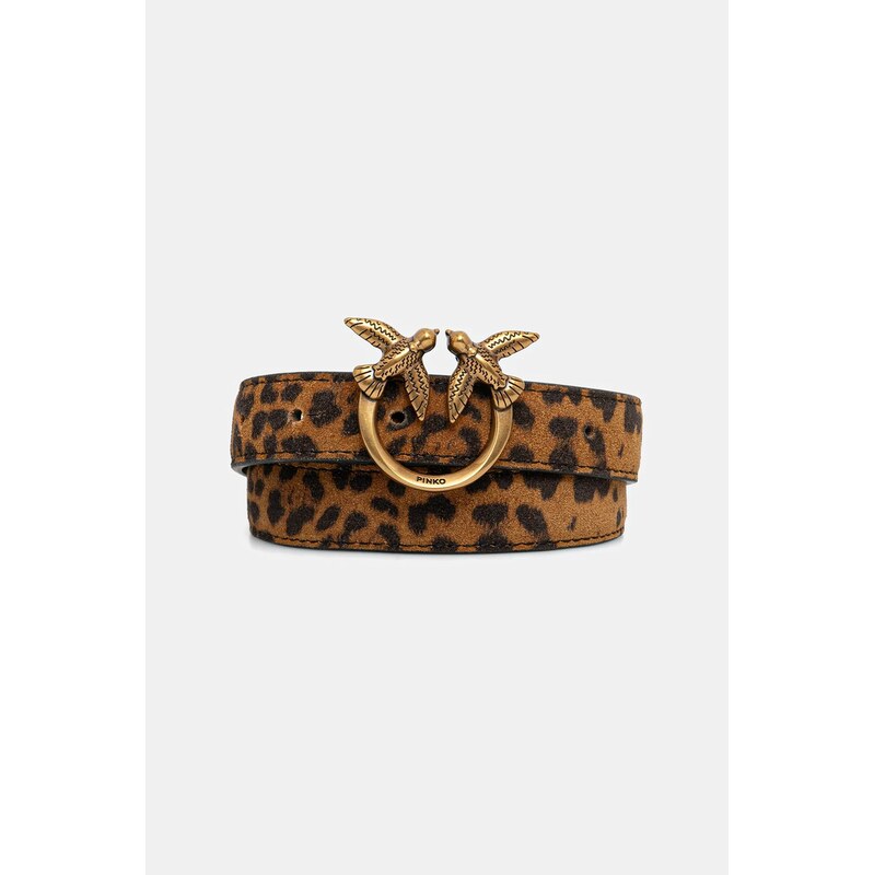 Pinko Semišový pásek Pinko Leopard print