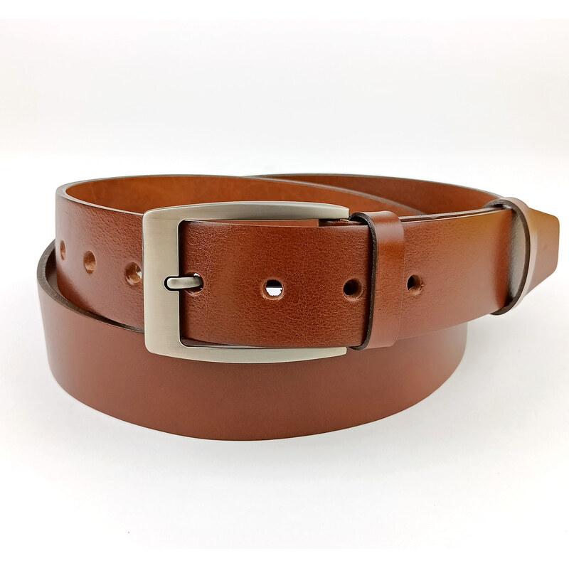 Pánský opasek Jeans Pennybelts hnědý - šířka 38 mm Opasek Jeans