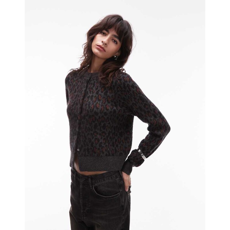 Levi's Tara knitted cardigan in leopard-Brown