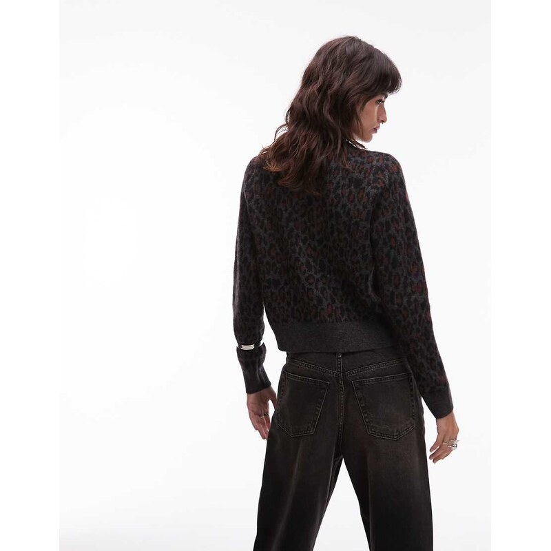 Levi's Tara knitted cardigan in leopard-Brown