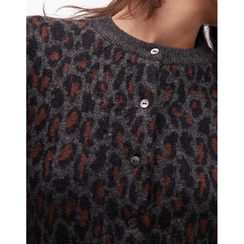 Levi's Tara knitted cardigan in leopard-Brown