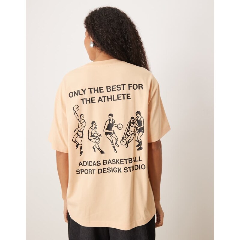 adidas Originals Basketball t-shirt with back graphic in peach-Orange 110131051