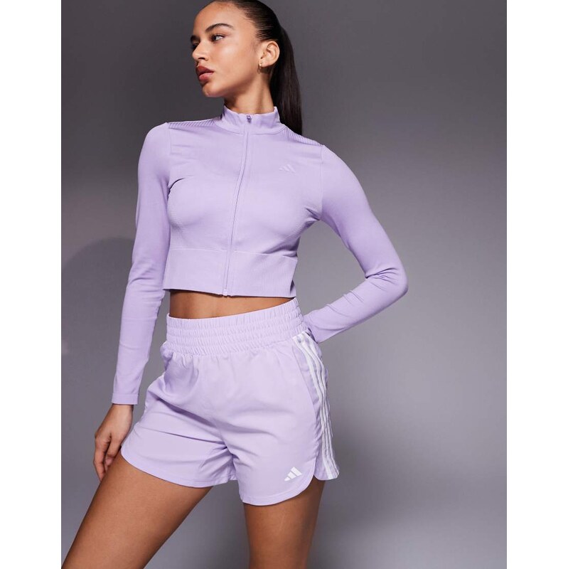 adidas performance adidas Training woven pacer shorts in purple 110131053