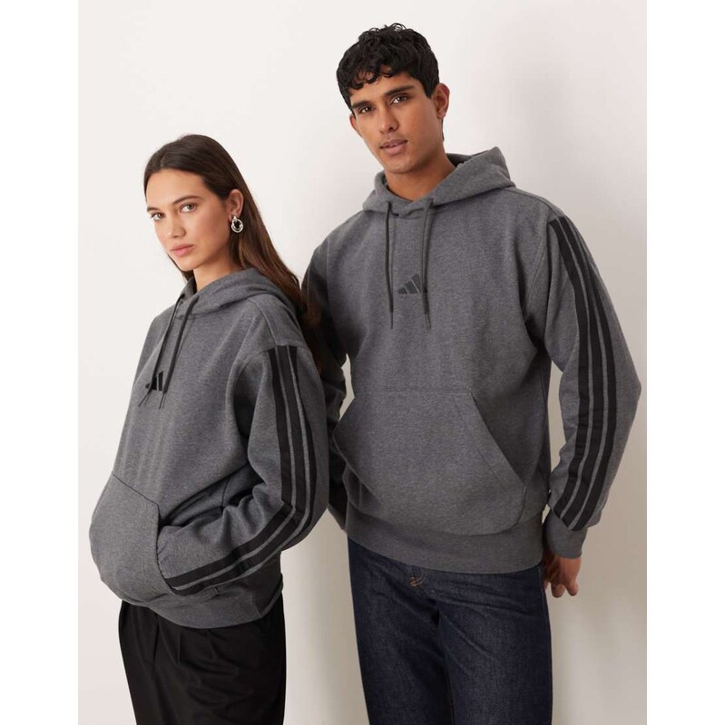 adidas Originals adidas Sportswear Three Stripe fleece hoodie in