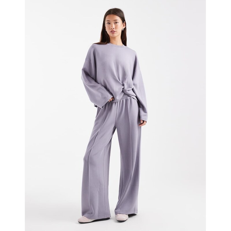 ASOS DESIGN soft touch cupro wide leg jogger in grey
