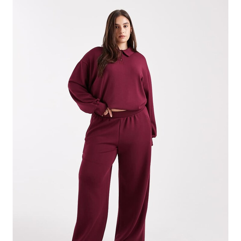 ASOS Curve ASOS DESIGN Curve cupro super wide leg jogger in