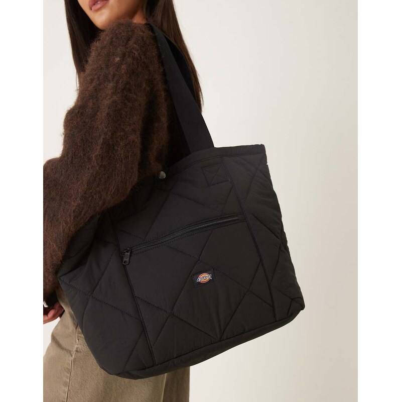 Dickies samburg quilted tote bag in black 110131140