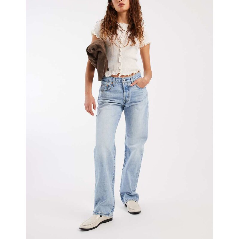Levis 501 90s straight jeans in light blue