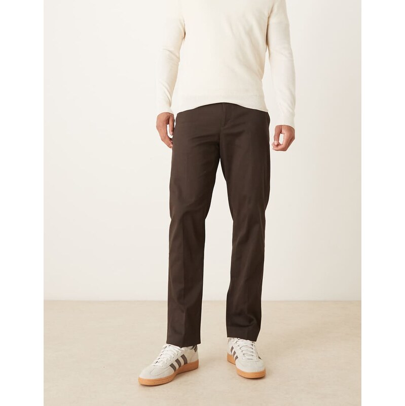 Mango premium tailored trouser in deep brown