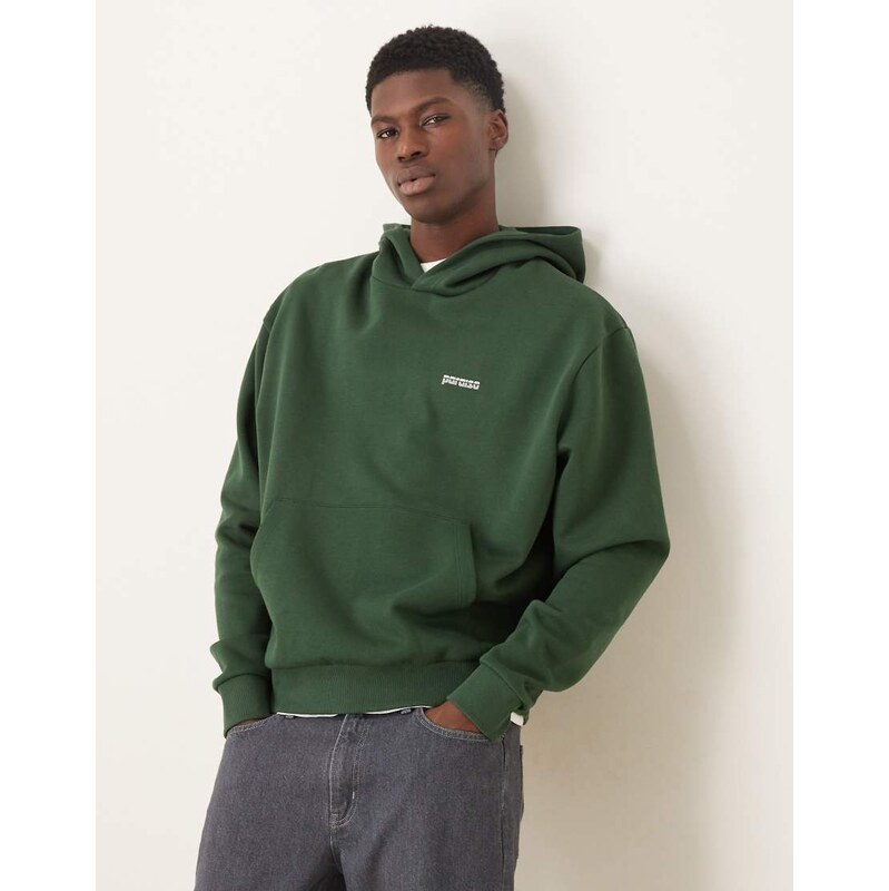 ASOS DESIGN hoodie with print in green