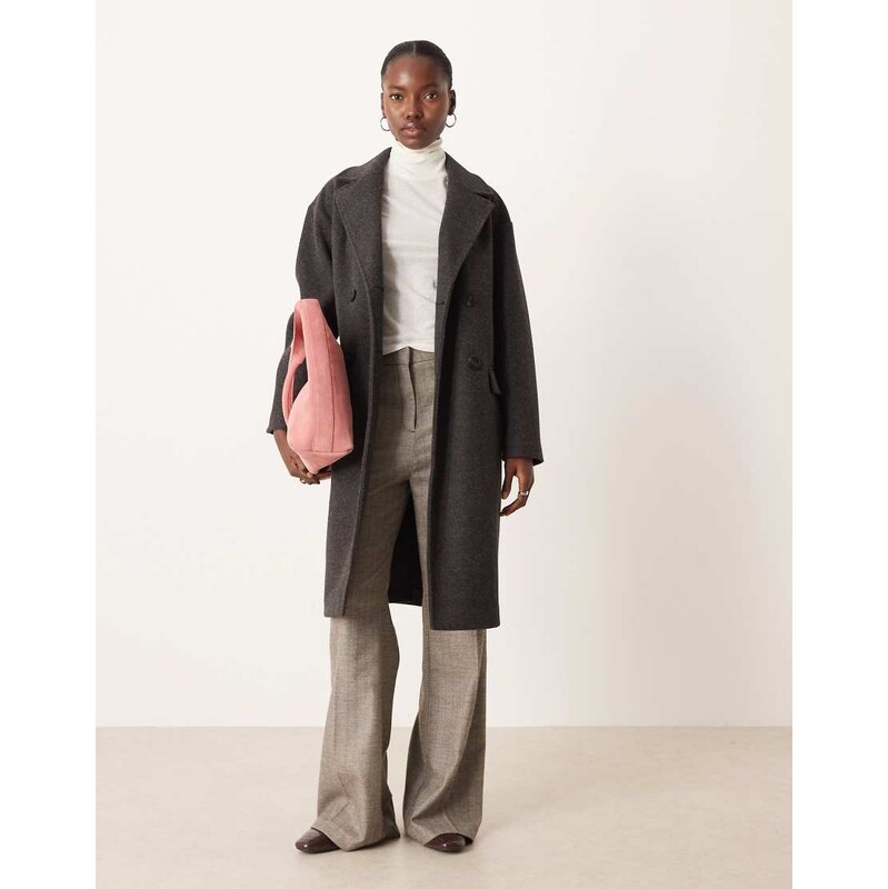 Mango tailored coat in charcoal-Grey