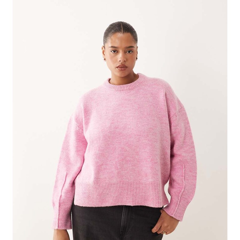 ASOS Curve ASOS DESIGN Curve boxy crew neck jumper with side split 115517359