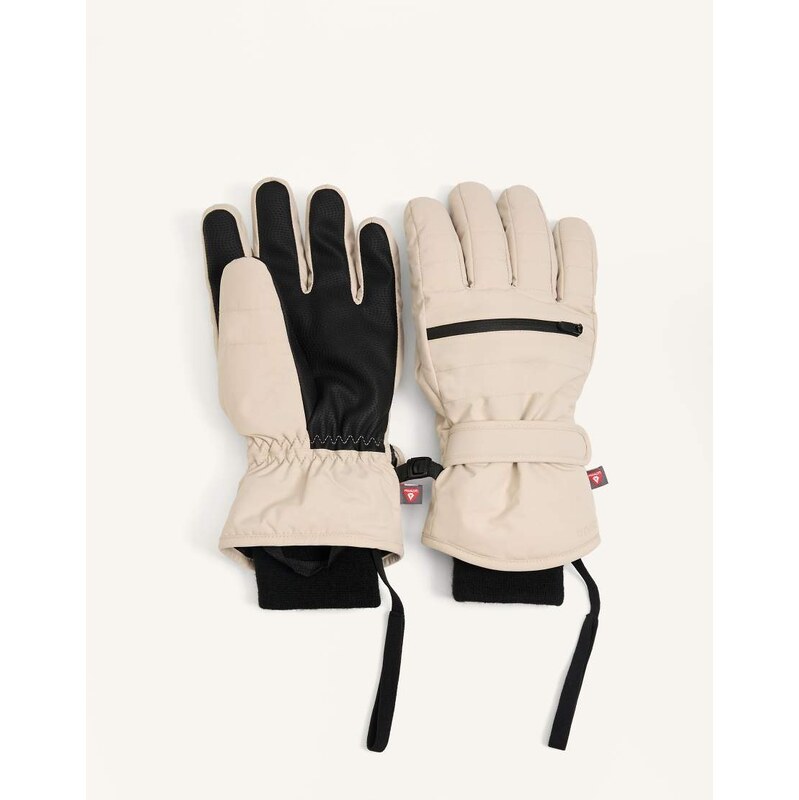 OYSHO Primaloft ski technical gloves in ecru-Neutral 110131385