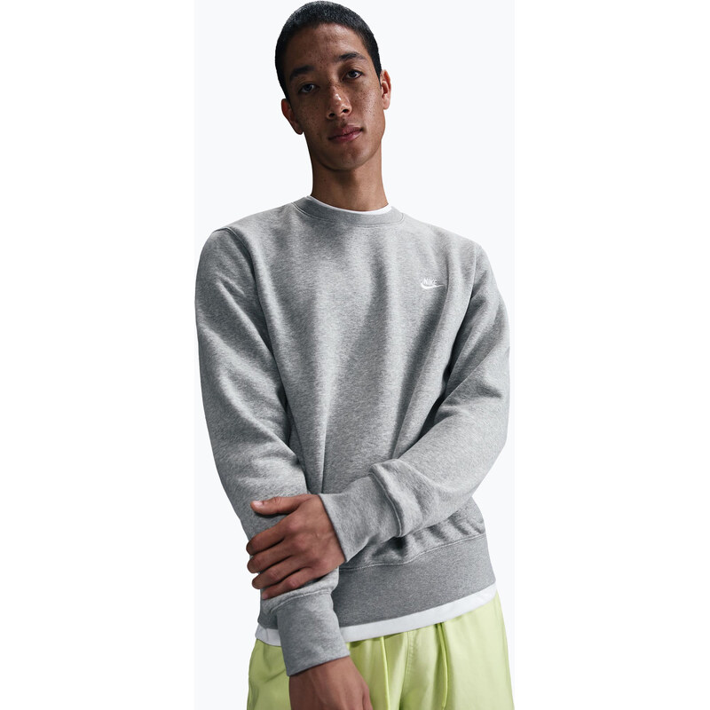 Pánská mikina Nike Club Fleece Crew dark grey heather/white