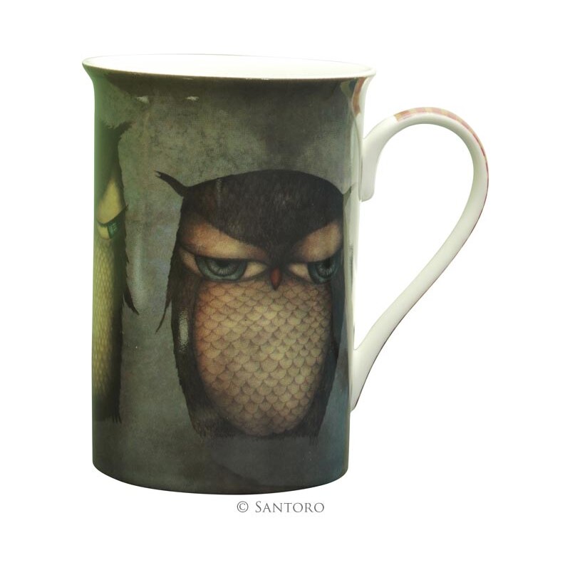 Santoro London - Hrneček 250ml - Grumpy Owl