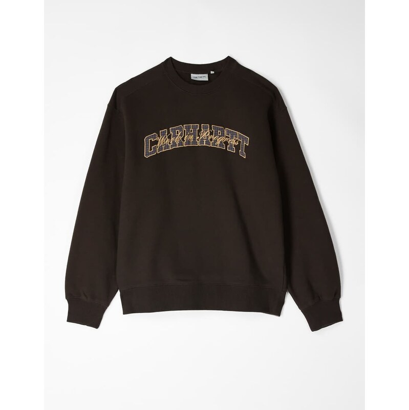 Carhartt WIP big school oversized sweatshirt in dark brown