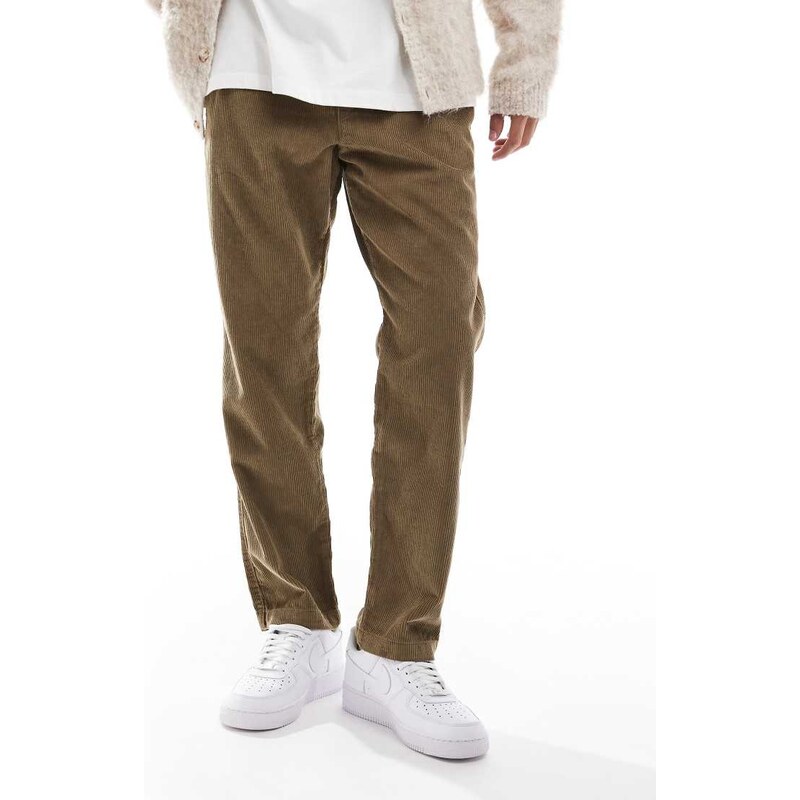 Jack & Jones Kane relaxed drawstring waist cord trousers in