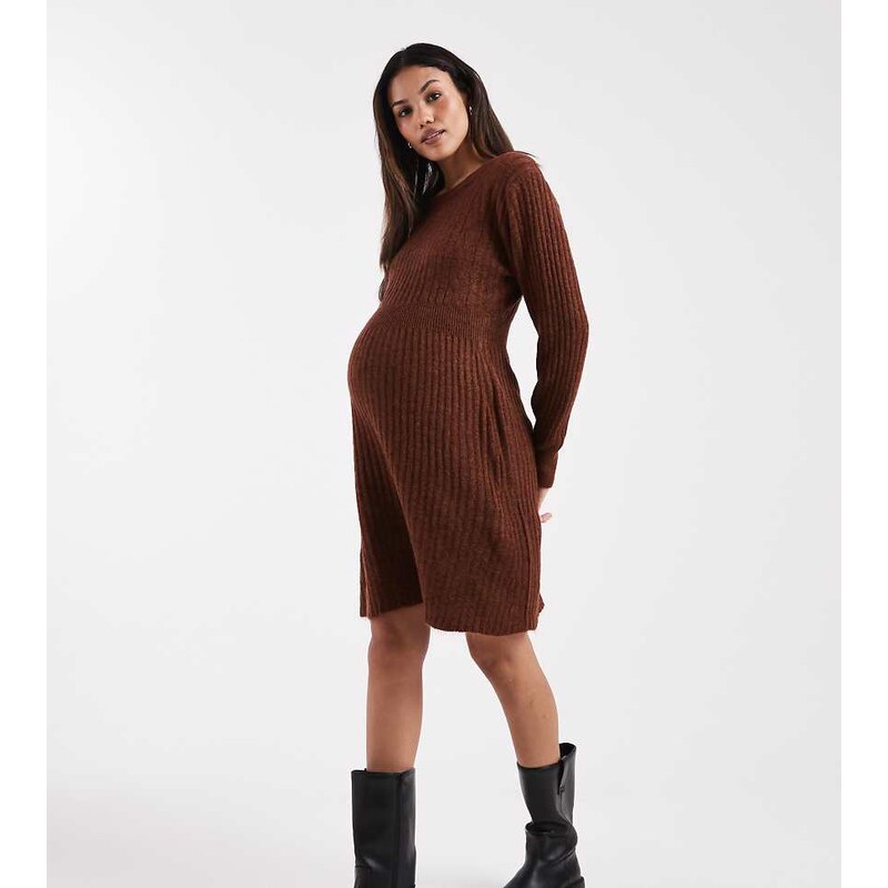 Mama.licious Mamalicious Maternity ribbed knitted fit and flare