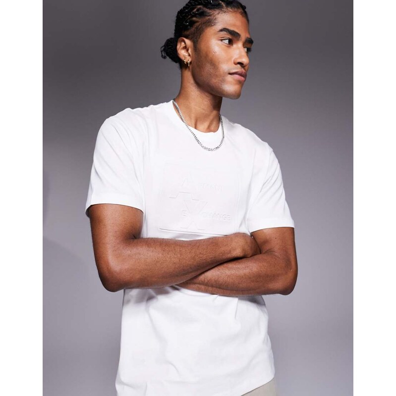 Armani Exchange central logo t-shirt in off-white 110134567