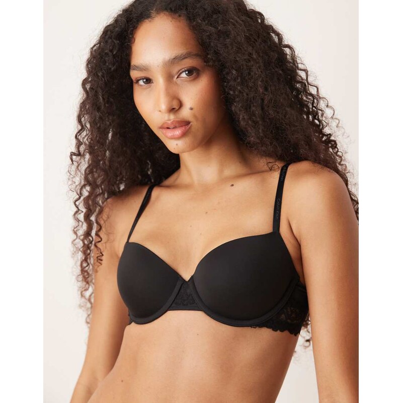 Calvin Klein attraction lace balconette bra in black