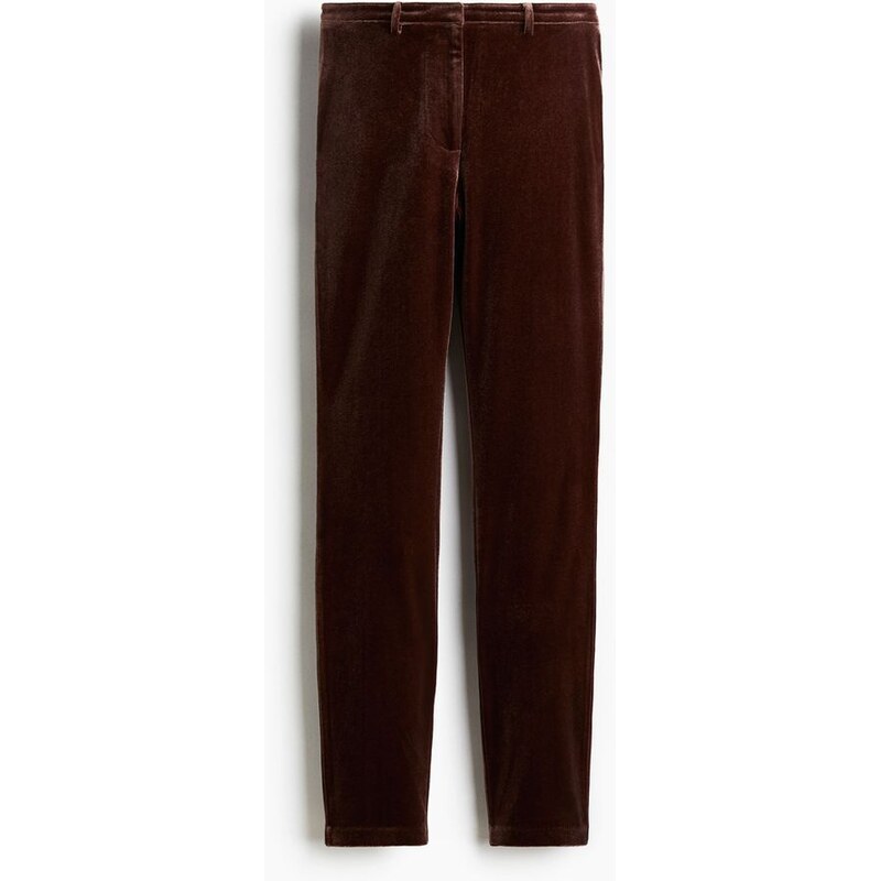 H&M - Sametové kalhoty - Tmavě Hnědá