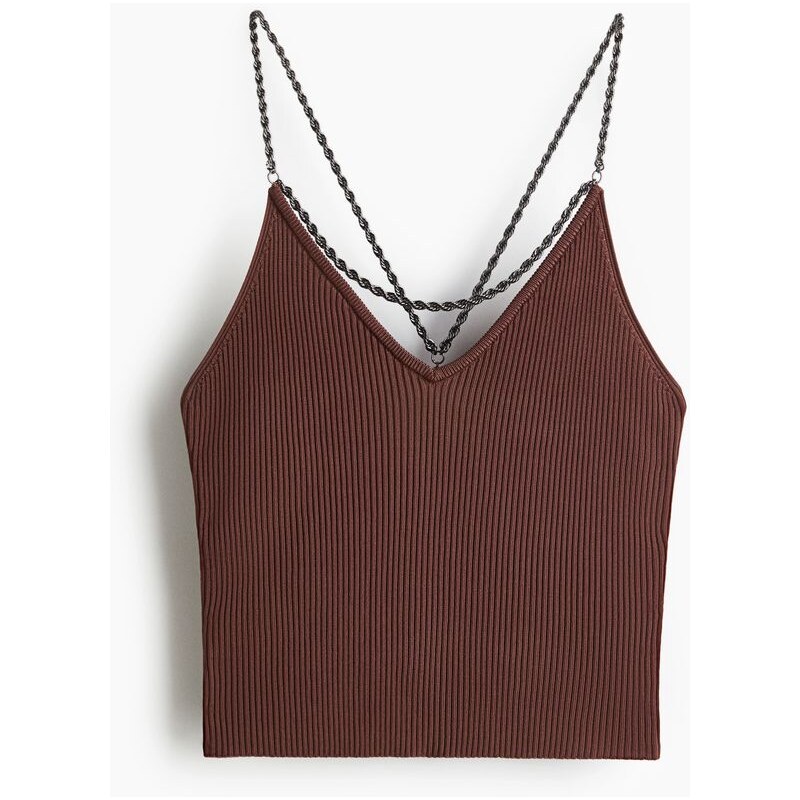 H&M - Tops řetízkovými pásky - Hnědá