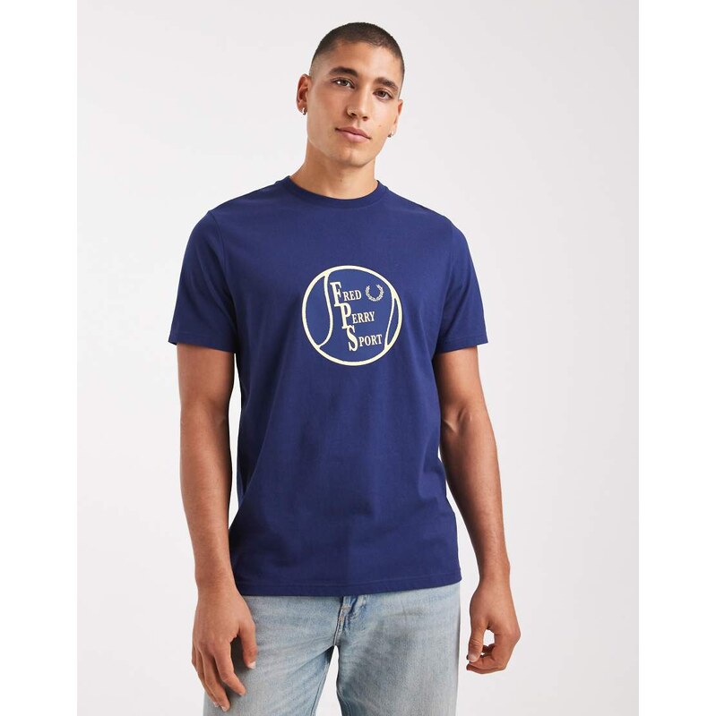 Fred Perry tennis graphic t-shirt in navy