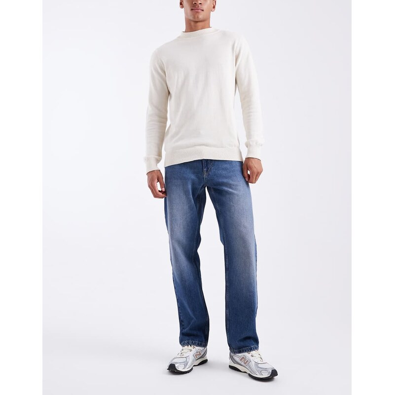 ASOS DESIGN straight fit jeans in dark wash-Blue