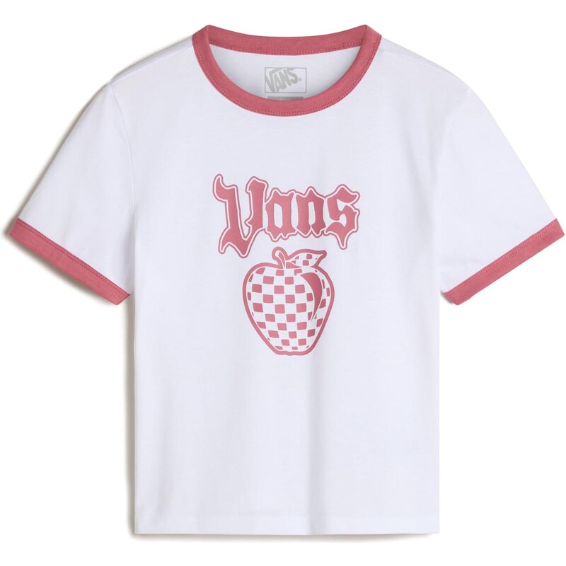 VANS Tričko Apple Boom Ringer červená třešeň / bílá