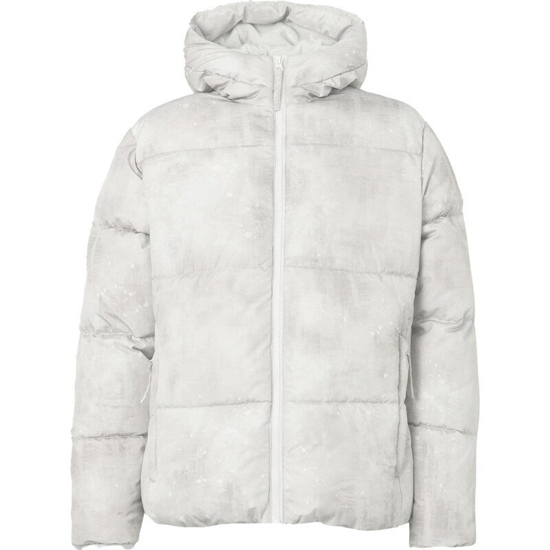 HOLLISTER Zimní bunda světle šedá / bílá