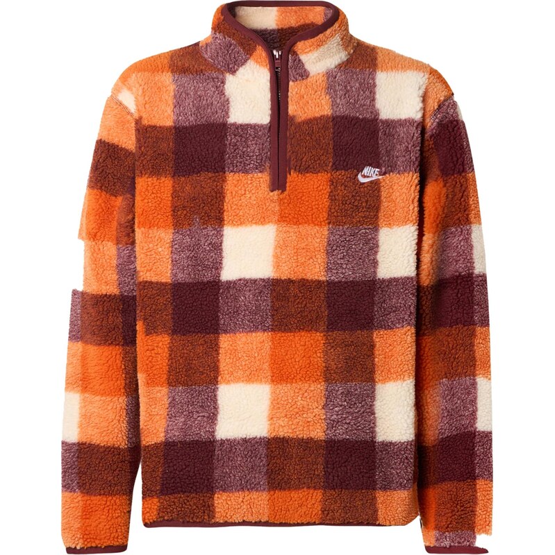 Nike Sportswear Svetr Club krémová / hnědá / oranžová / vínově