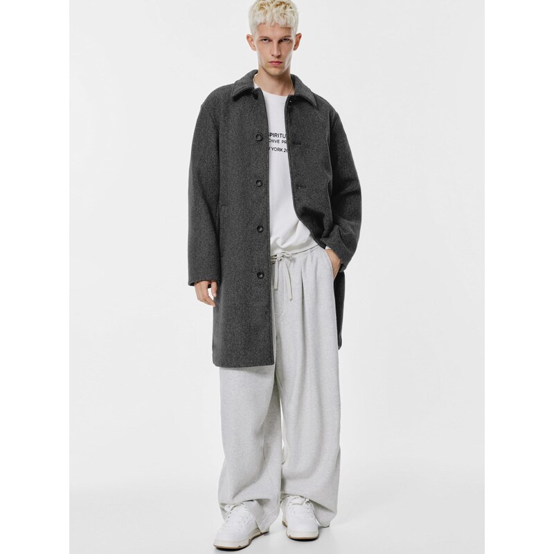 Pull&Bear Přechodný kabát tmavě šedá