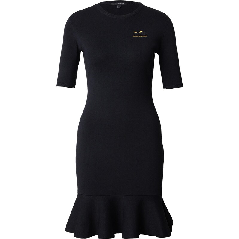 ARMANI EXCHANGE Úpletové šaty žlutá / černá 110138944