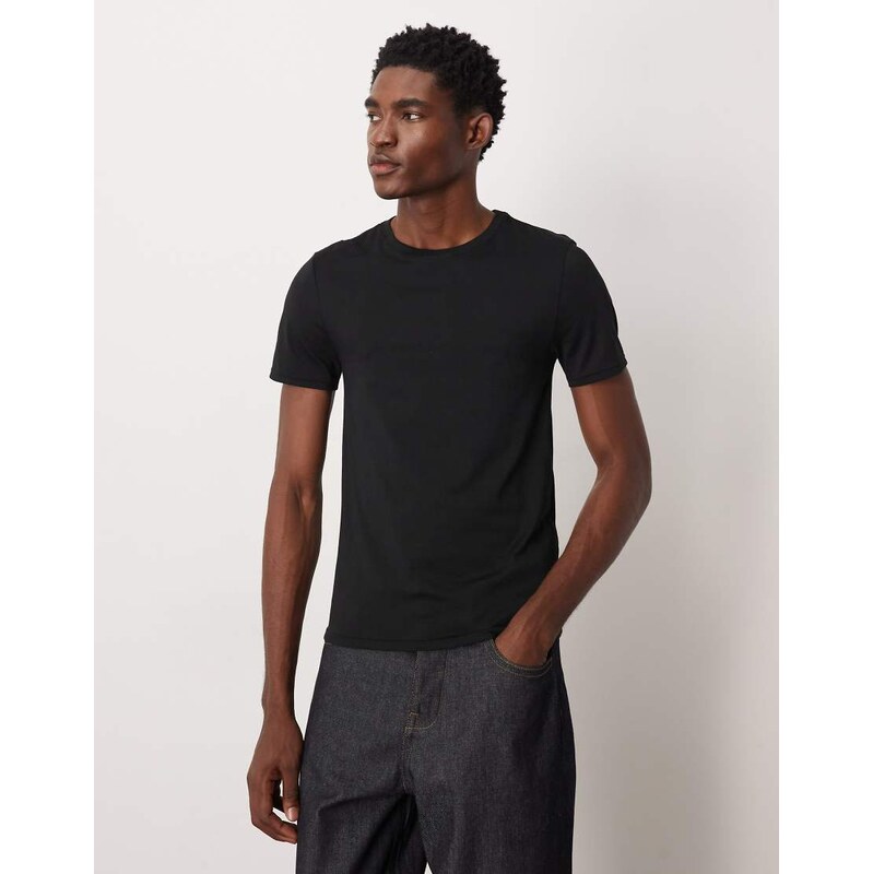 ASOS DESIGN Premium SUPIMA Cotton slim fit t-shirt in black