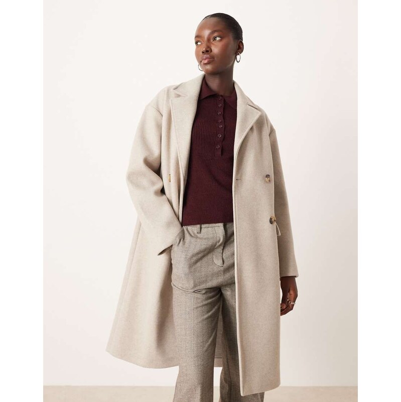 Mango tailored coat in beige-Neutral