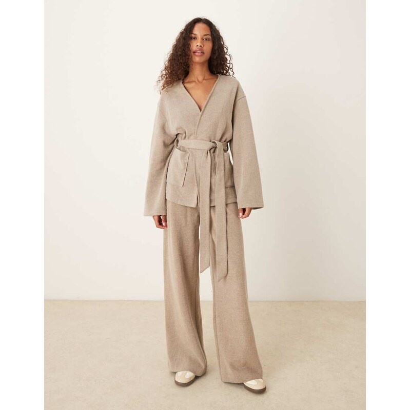 ASOS DESIGN Supersoft wide leg pleat front co-ord jogger in