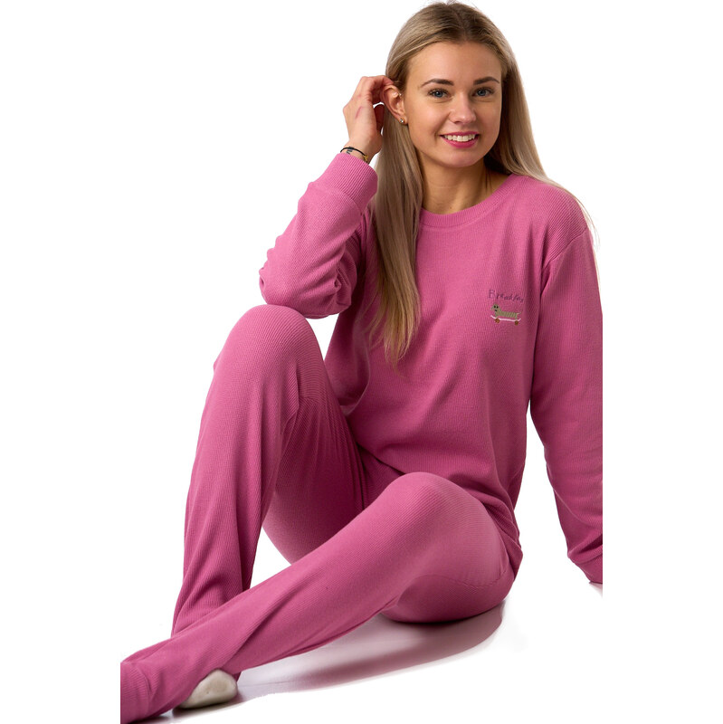 Naspani Dámské pyžamo magenta TERMO hřejivé a měkké 1B2365 110142085