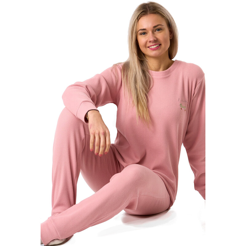 Naspani Dámské růžové pyžamo TERMO hřejivé a měkké 1B2361 110142083